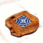 Rustic Olive Wood Ceramic Restaurant Serving Tray