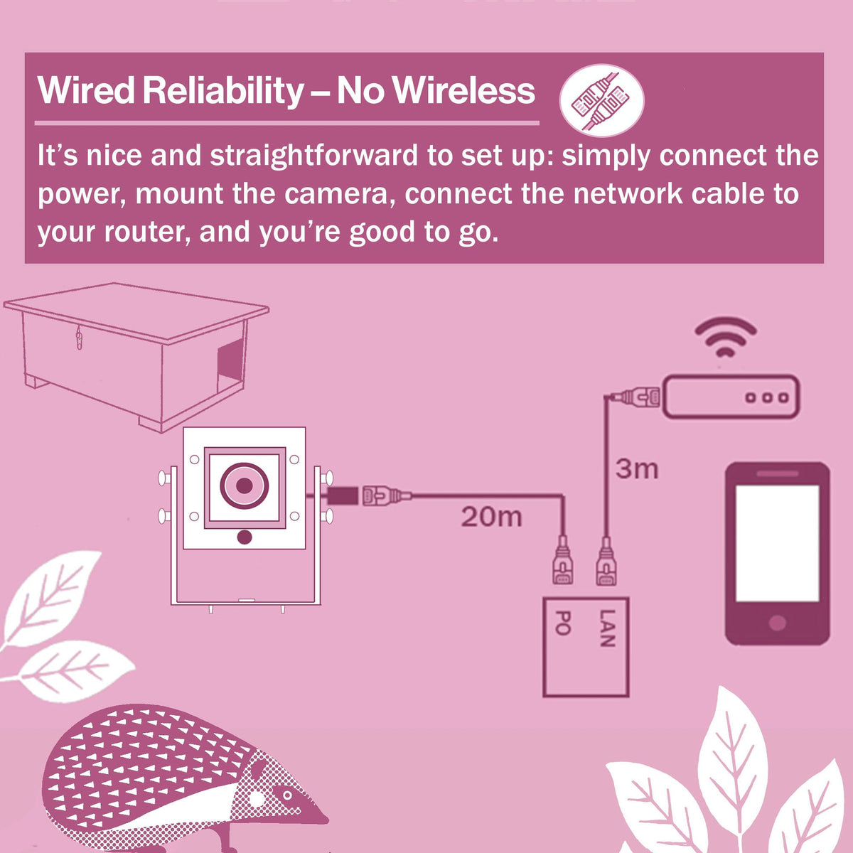 4MP 25fps Wired Network Hedgehog Box HD Camera Pack (2nd Gen)