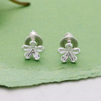 - Jasmine Flower Silver Stud Earrings