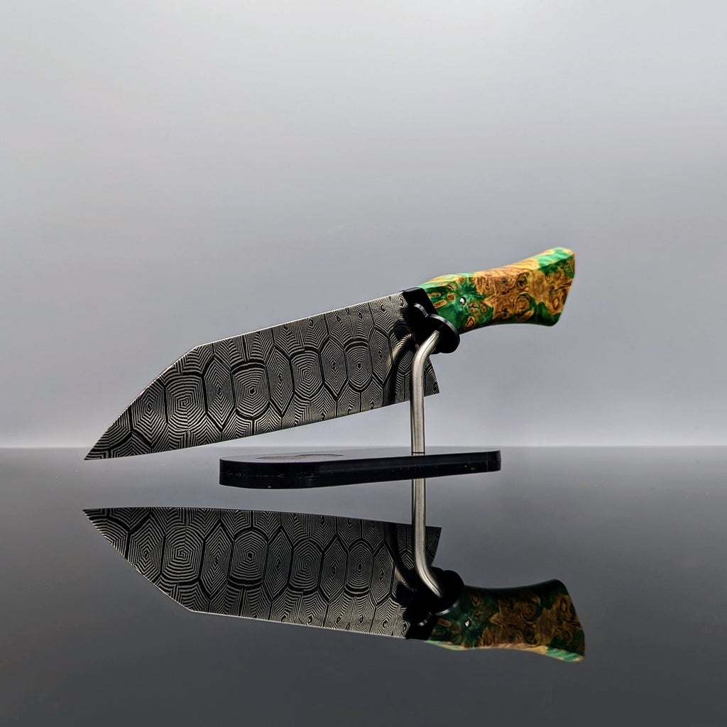 185mm Hex Mosaic damascus Santoku | Handmade Kitchen Knives