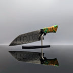 185mm Hex Mosaic damascus Santoku | Handmade Kitchen Knives