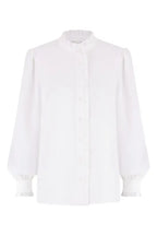 Yumi White Frill High Neck Shirt