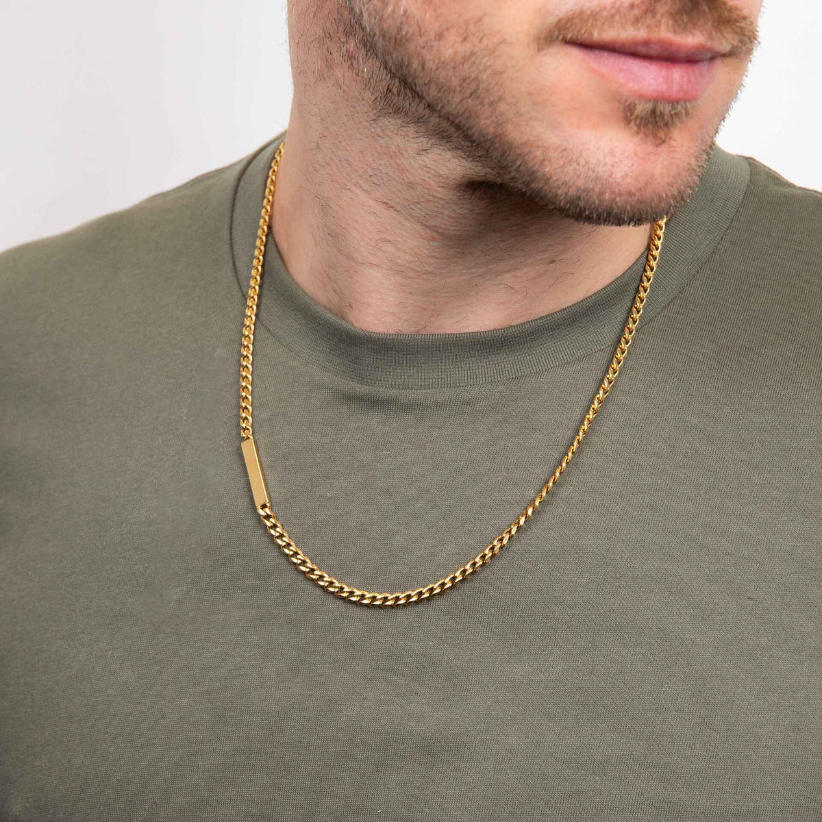 Fred Bennett Chain Necklace with Offset Engravable Bar