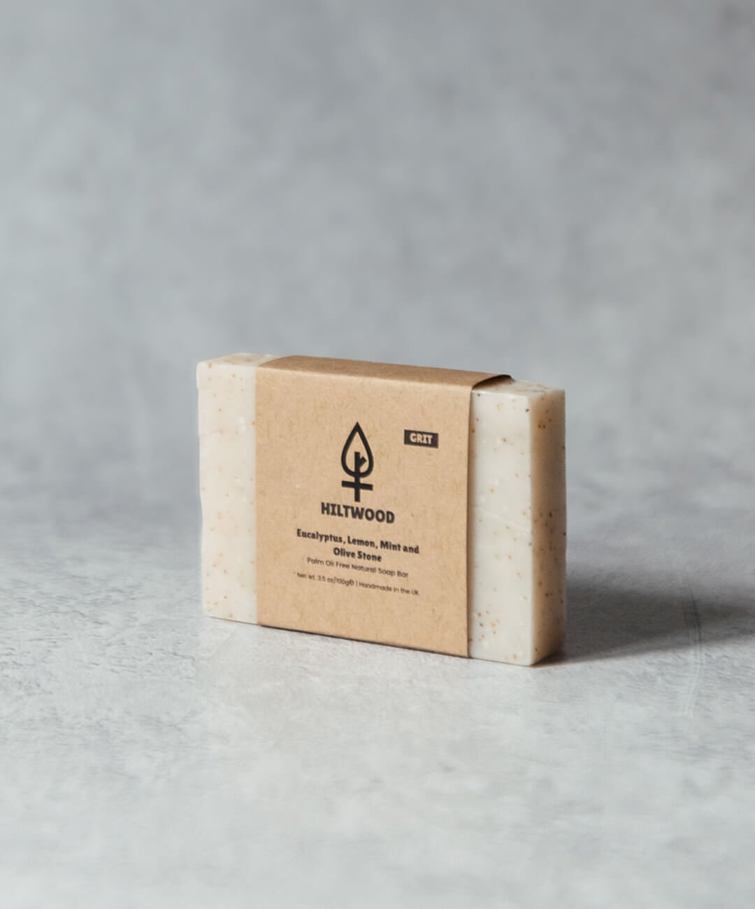 - Eucalyptus Lemon Mint and Olive Stone Natural Soap Bar (With Grit)