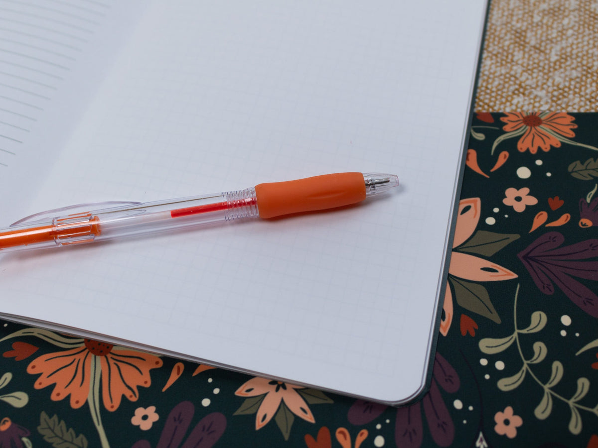 A5 Handmade Notebook with Autumnal Floral Design