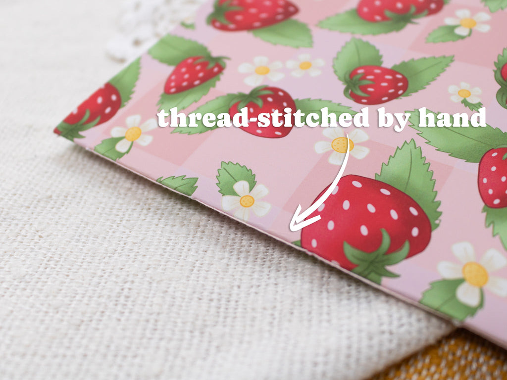 A5 Handmade Notebook with Strawberry Design
