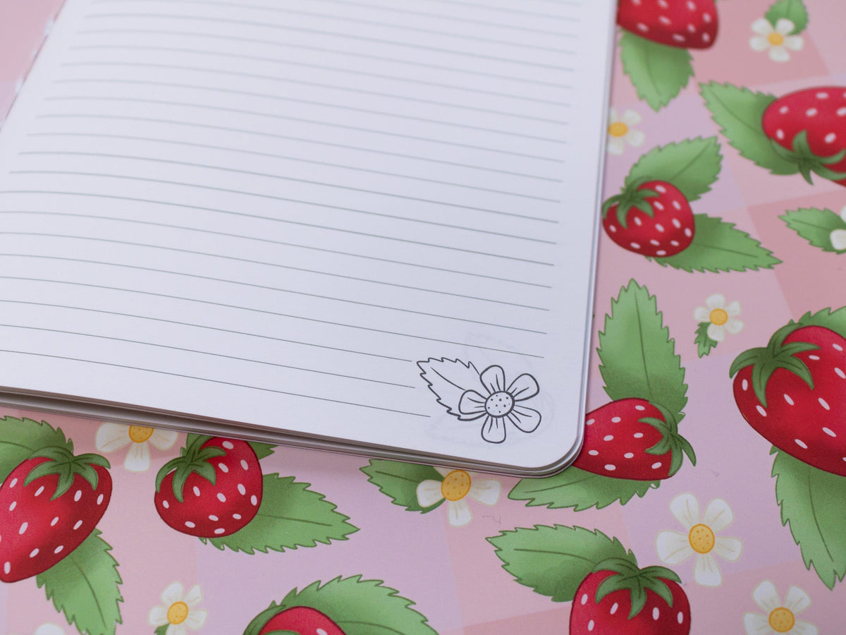A5 Handmade Notebook with Strawberry Design