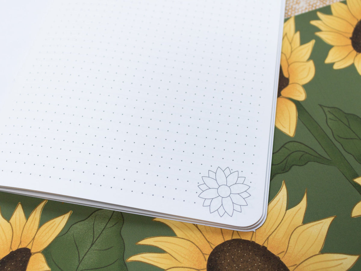 A5 Handmade Notebook with Sunflower Design