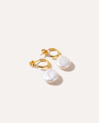 Open Back Flat Pearl Earrings