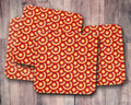 Orange Retro 70's Design Coasters, Table Decor Drinks Mat