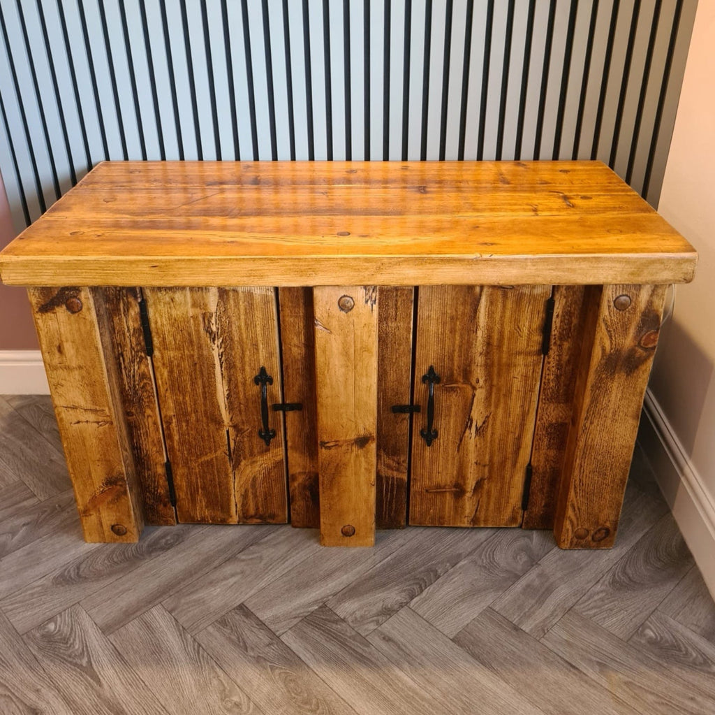 Fish Tank Stand - Redwood Aquarium Unit with Storage