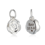 - Rose Flower Personalised  Silver Charm