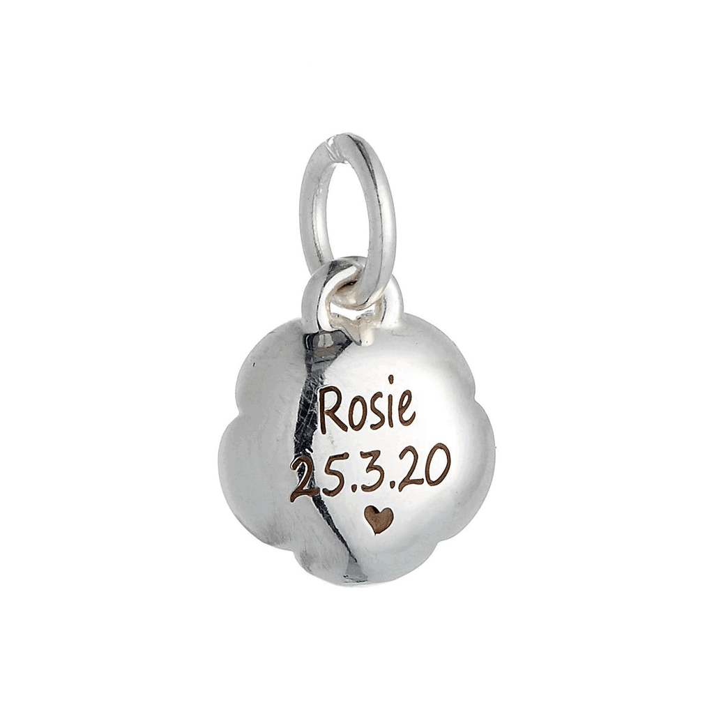 - Rose Flower Personalised  Silver Charm