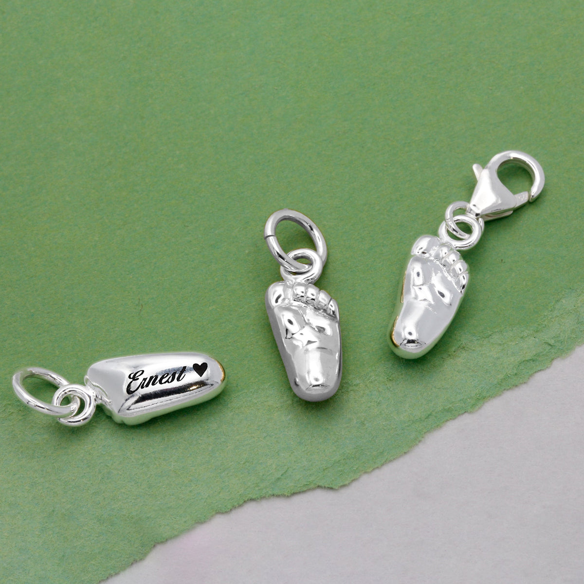 - New Baby Personalised Silver Charm