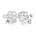 - Jasmine Flower Silver Stud Earrings