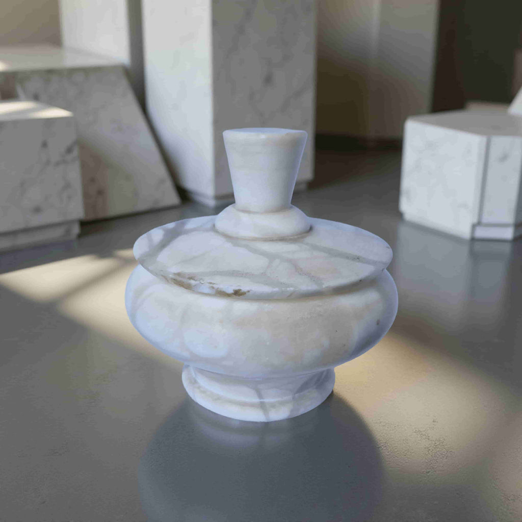 Repurposed Stone Trinket Dish Candle
