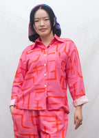 Organic Cotton & Linen Shirt - Galaxy Pink & Red